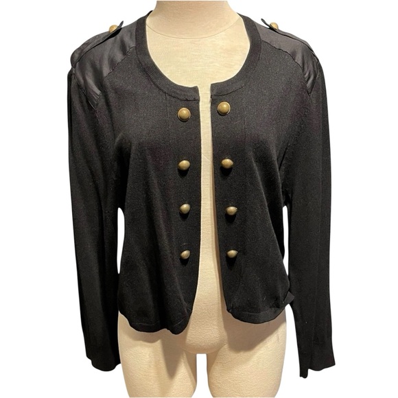 torrid Sweaters - TORRID: Black Waist Length Cropped Cardigan With Brass Colored Buttons - 2X NWT